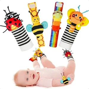 Baby Wrist Rattle Socks and Foot Finder Set