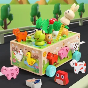 Wooden Animal Shape Building Blocks Assortment