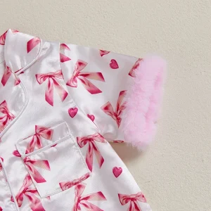 Infant Jumpsuit PJs Floral Pattern Satin Nightwear Set